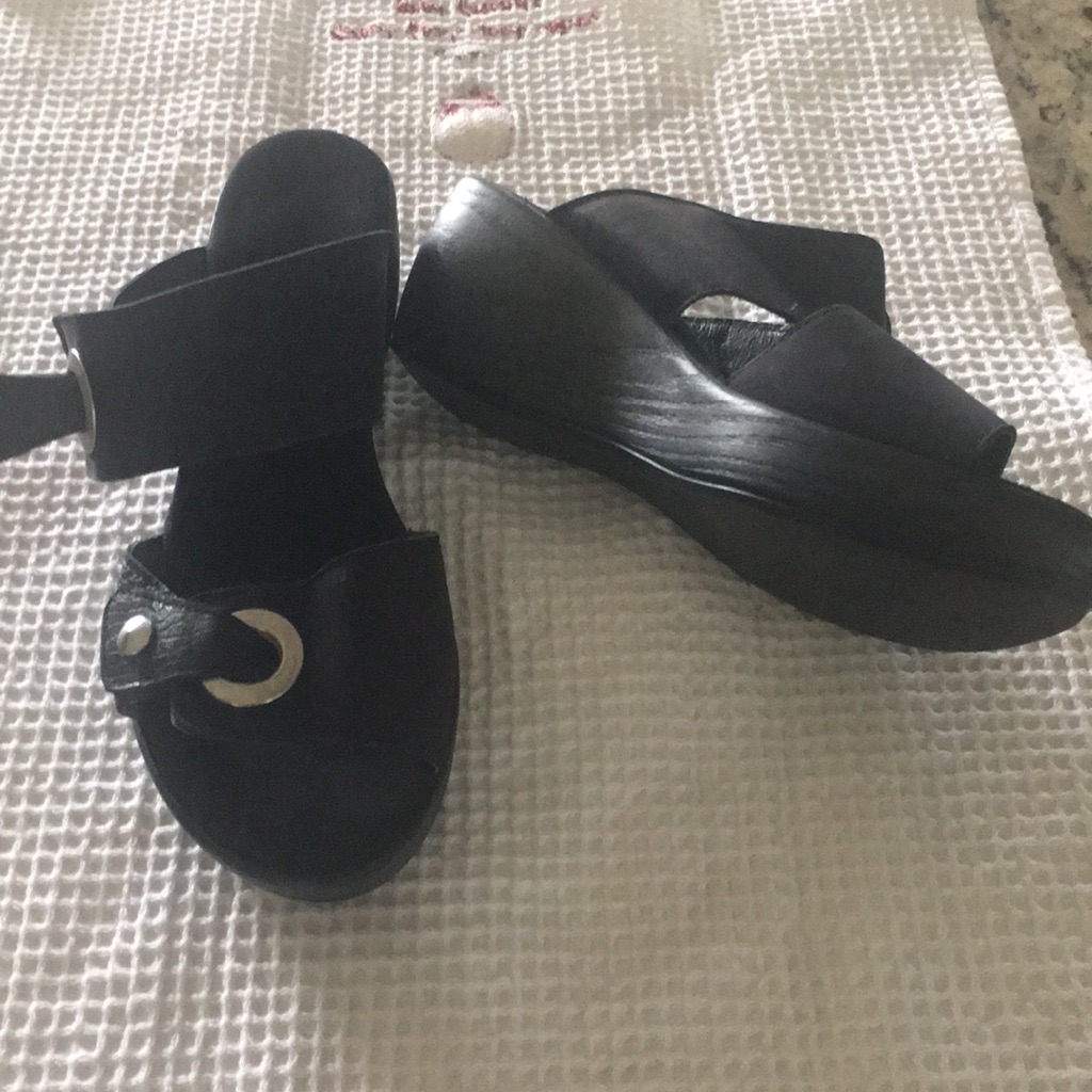 Black Stack Platform Sandal